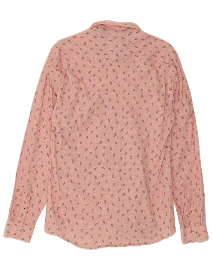 ZARA Mens Relaxed Fit Shirt Large Pink Flecked Cotton Vintage Zara and Second-Hand Zara from Messina Hembry 