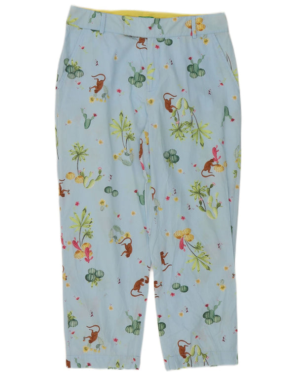 Benetton Gerade geschnittene Damenhose W30 L24 Blau geblümt