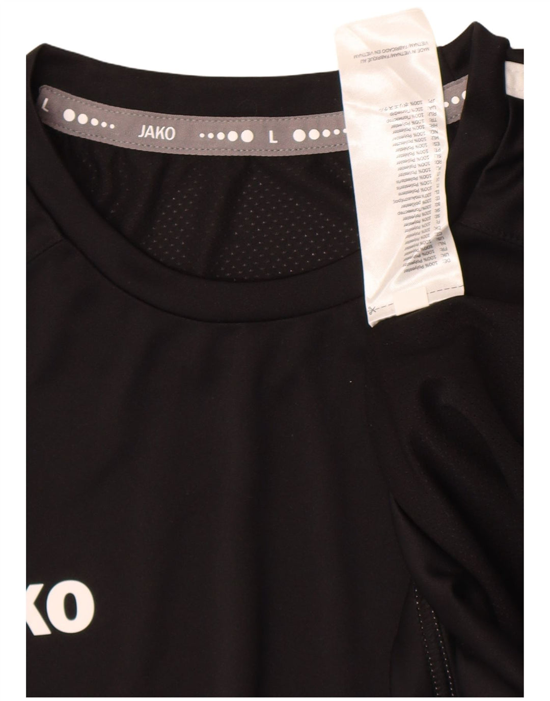 JAKO Herren-T-Shirt-Oberteil, großes, schwarzes Colourblock-Polyester