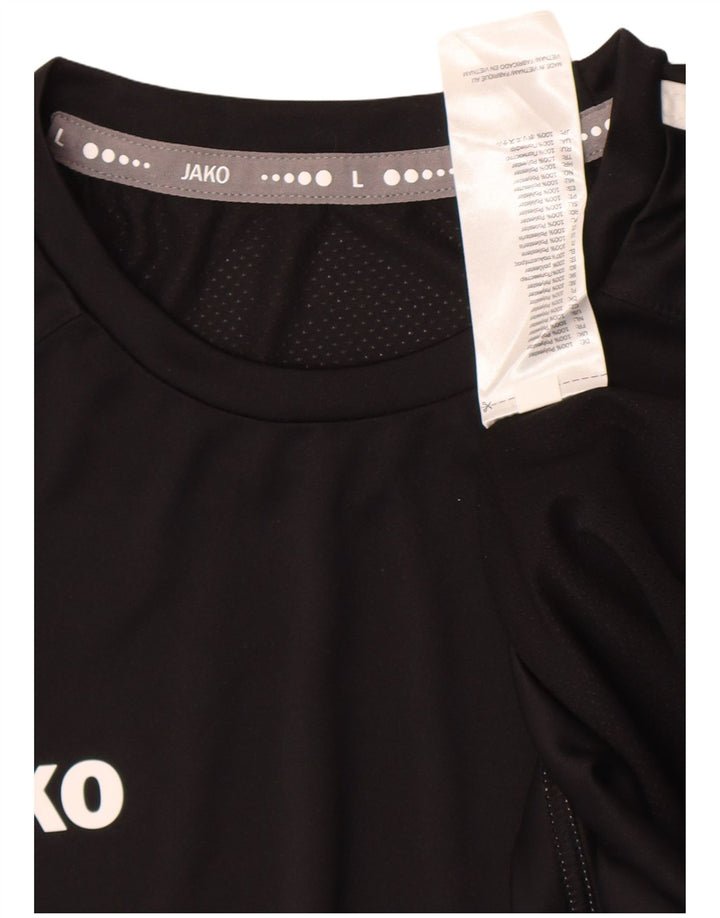 JAKO Herren-T-Shirt-Oberteil, großes, schwarzes Colourblock-Polyester