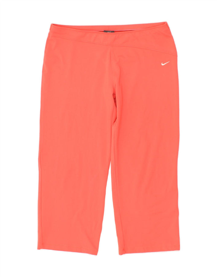 NIKE Womens Dri Fit Capri Leggings UK 10/12 Medium Orange Vintage Nike and Second-Hand Nike from Messina Hembry 