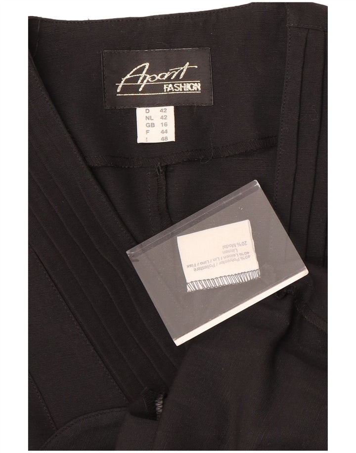 APART Damen-Blazer mit 4 Knöpfen, ärmellos, UK 16, Größe L, Schwarz, Polyester