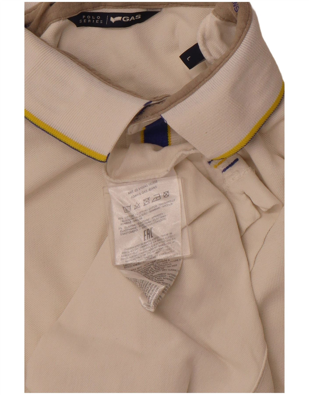 GAS Herren-Poloshirt, große weiße Baumwolle