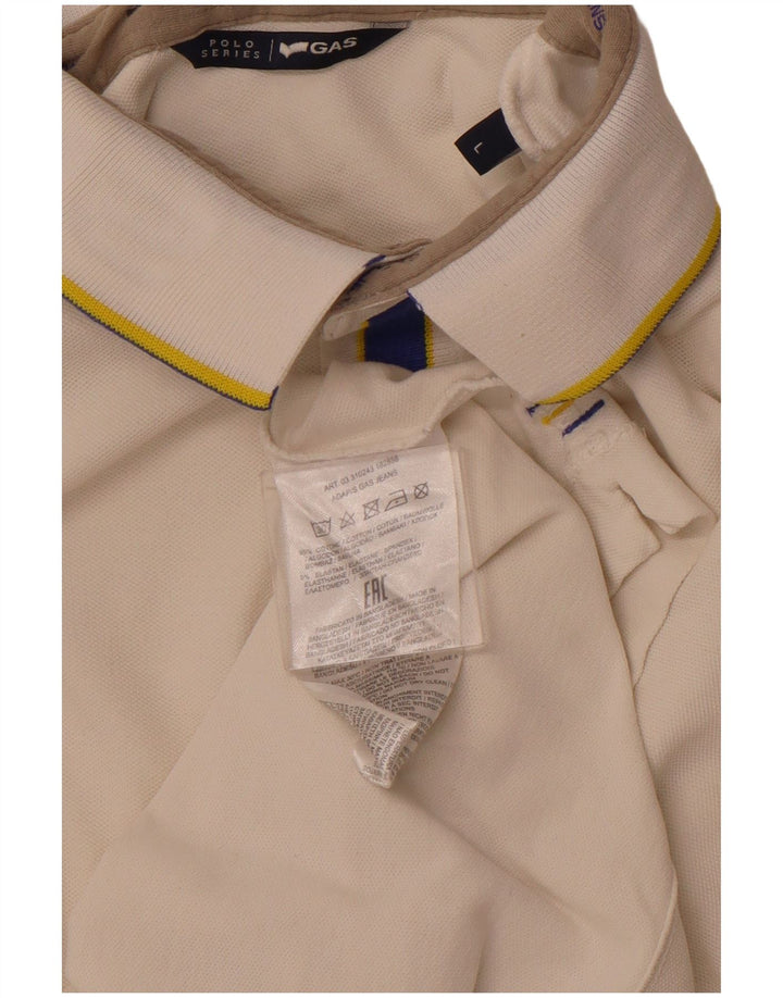 GAS Herren-Poloshirt, große weiße Baumwolle