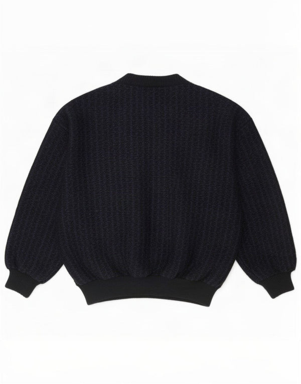 Vintage Damen Pullover mit Rundhalsausschnitt, UK 16, großer schwarzer Tierdruck
