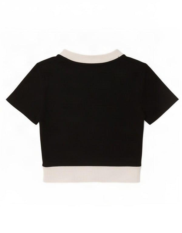 Zara Damen Trafaluc Crop Top UK 10 Small Schwarz Colourblock