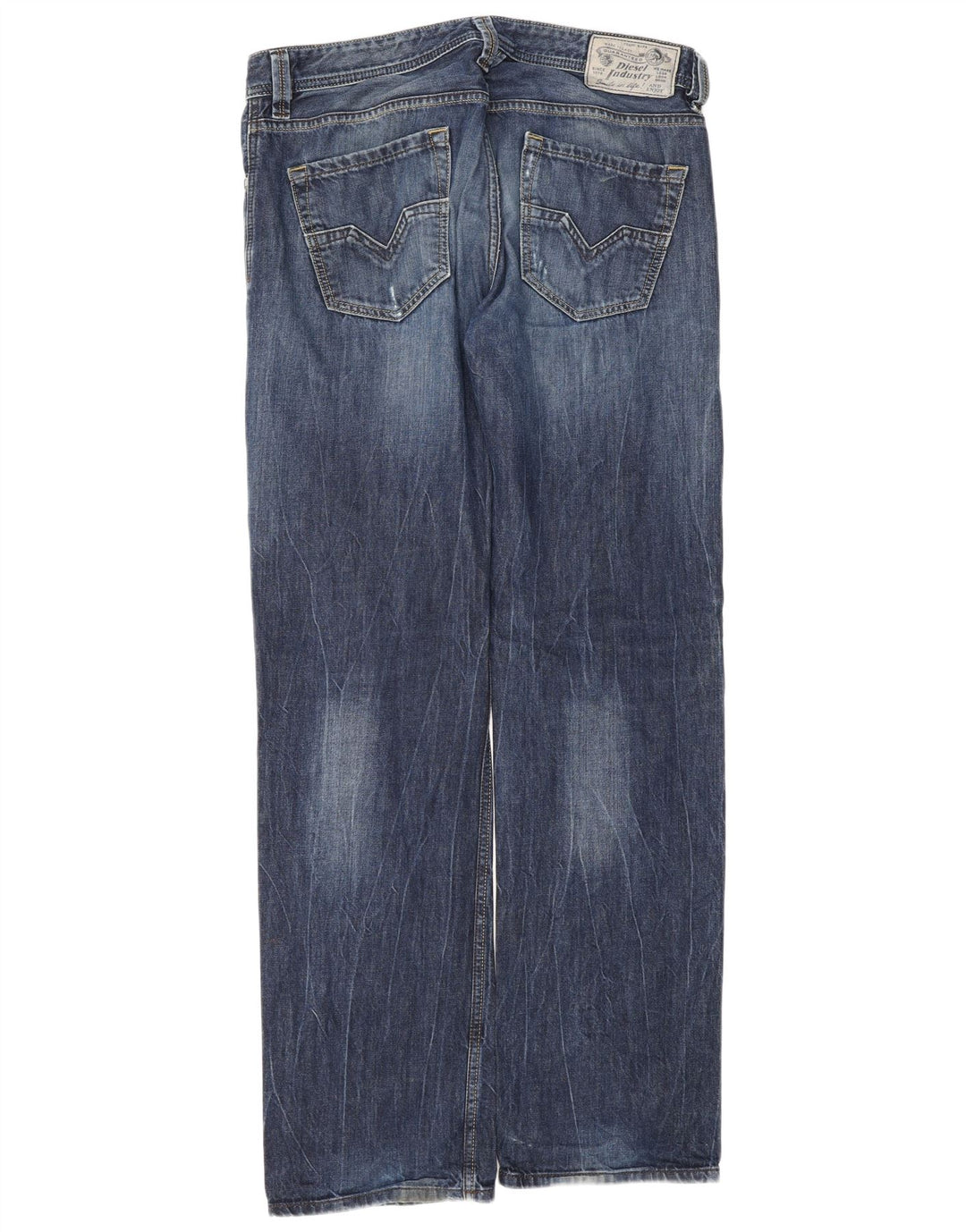 Diesel Herren Straight Jeans W32 L32 Blaue Baumwolle