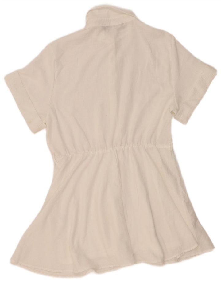 Zara Damen A-Linien-Kleid UK 18 XL Weiß Polyester