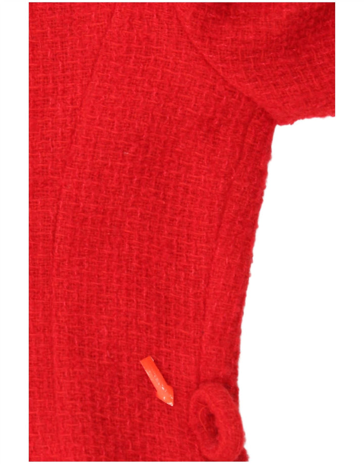 Vintage Damen 4-Knopf-2-teiliges Rock-Set UK 12 Medium W28 Rote Wolle