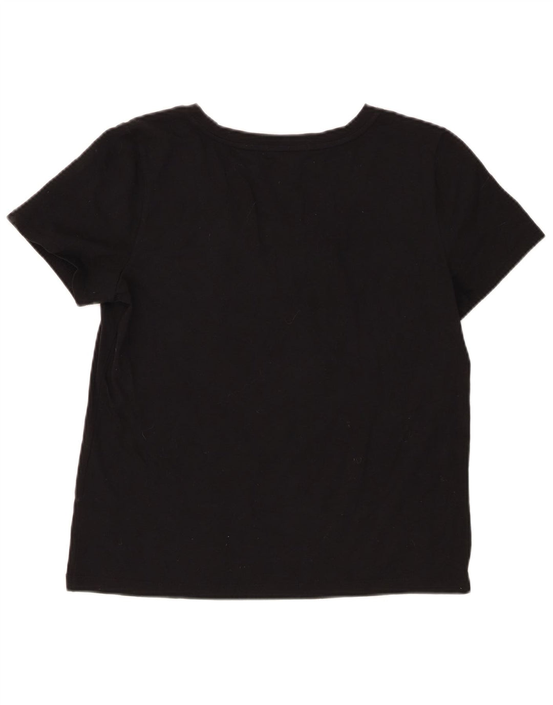 Chaps Damen T-Shirt Top UK 14 Large Schwarz Baumwolle