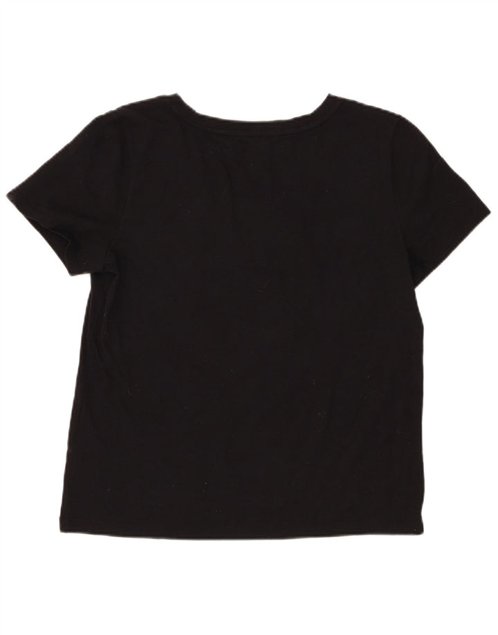Chaps Damen T-Shirt Top UK 14 Large Schwarz Baumwolle