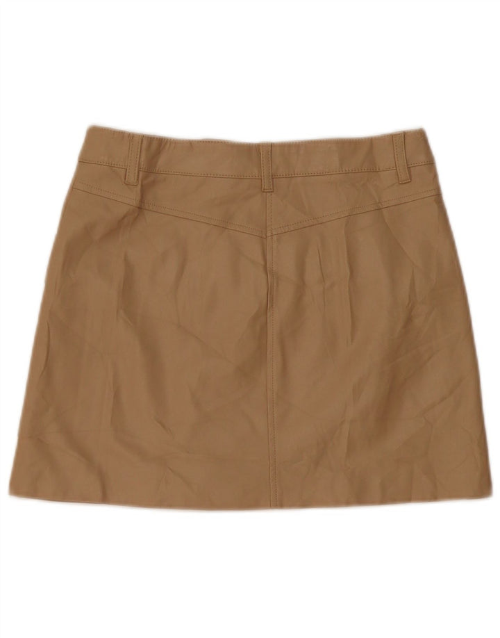 Zara Damen Kunstlederrock Medium W28 Beige