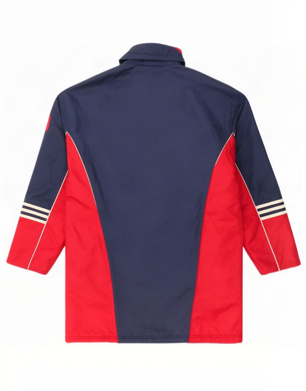 Adidas Herren-Mantel mit Kapuze, gepolstert, UK 38/40, Mittelblau, Farbblock