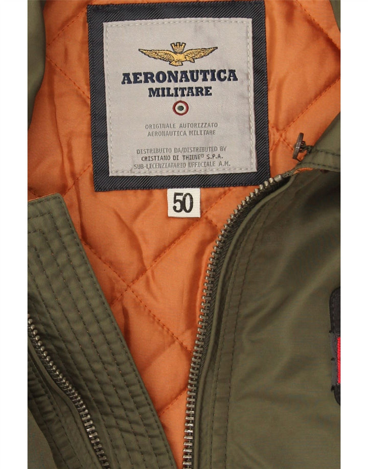 Aeronautica Militare Herren Bomberjacke IT 50 Medium Khaki Nylon