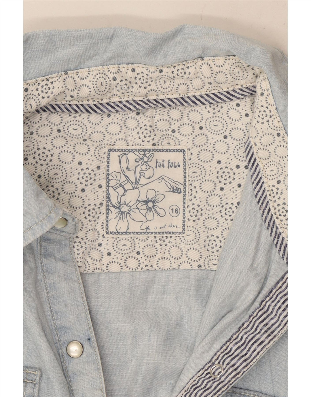 Fat Face Damen Jeanshemd UK 16 Large Blau Baumwolle