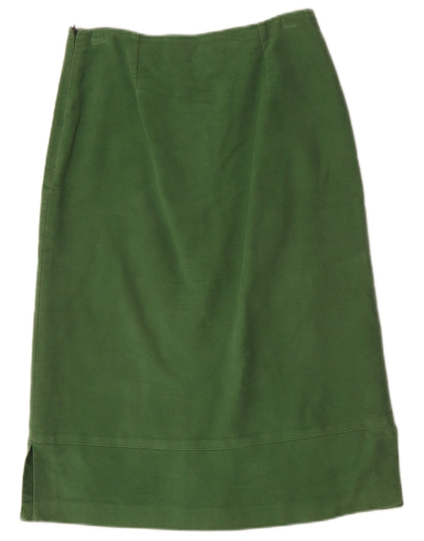 Jigsaw Damen Midirock US 10 Small W28 Grüne Baumwolle