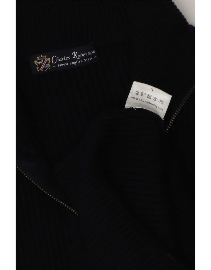 Charles Robertson Herren-Strickjacke mit normaler Passform, Größe L, Marineblau