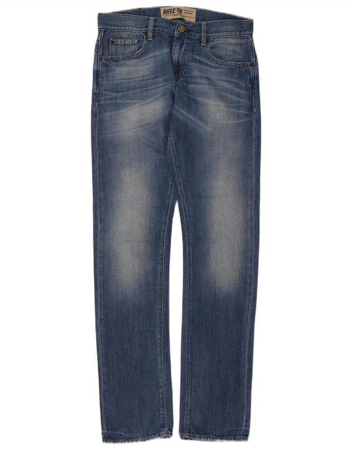 Rifle Damen Straight Jeans W28 L33 Blaue Baumwolle