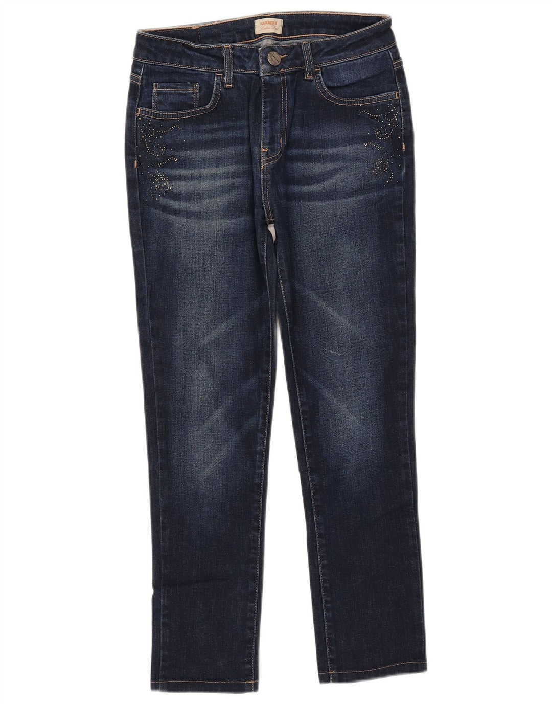 Carrera Damen Slim Cropped Jeans IT 44 Medium W29 L25 Marineblau Baumwolle