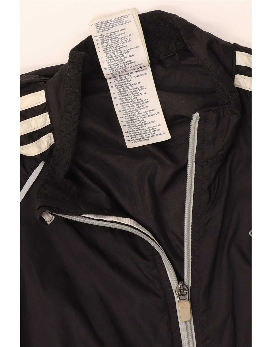 Adidas Damen Trainingsanzug Top Jacke UK 10 Small Schwarz Nylon