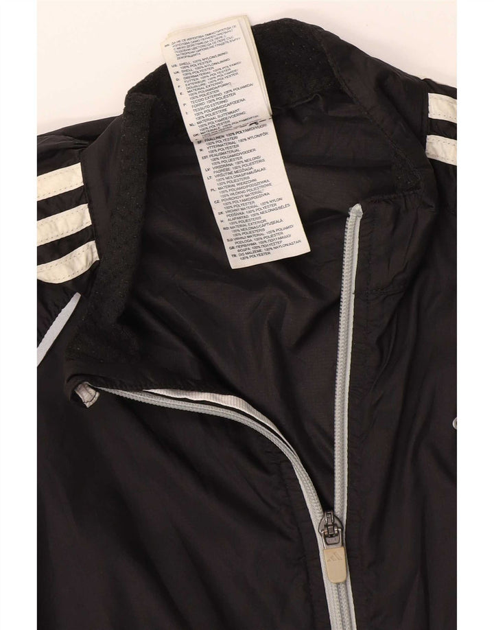 Adidas Damen Trainingsanzug Top Jacke UK 10 Small Schwarz Nylon