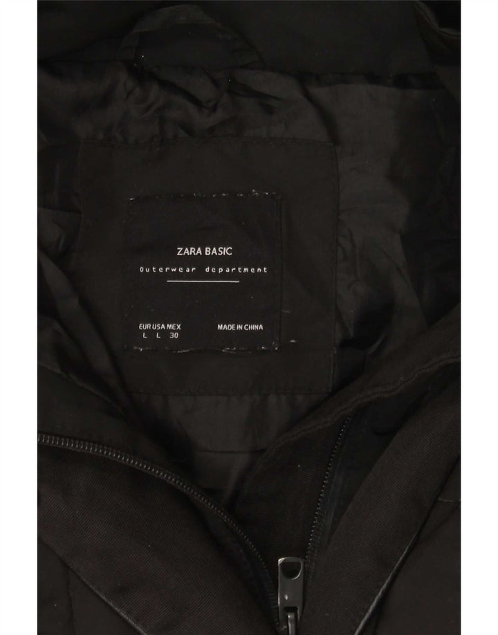 Zara Damen Kapuzenmantel, gepolstert, Gr. 14, Schwarz