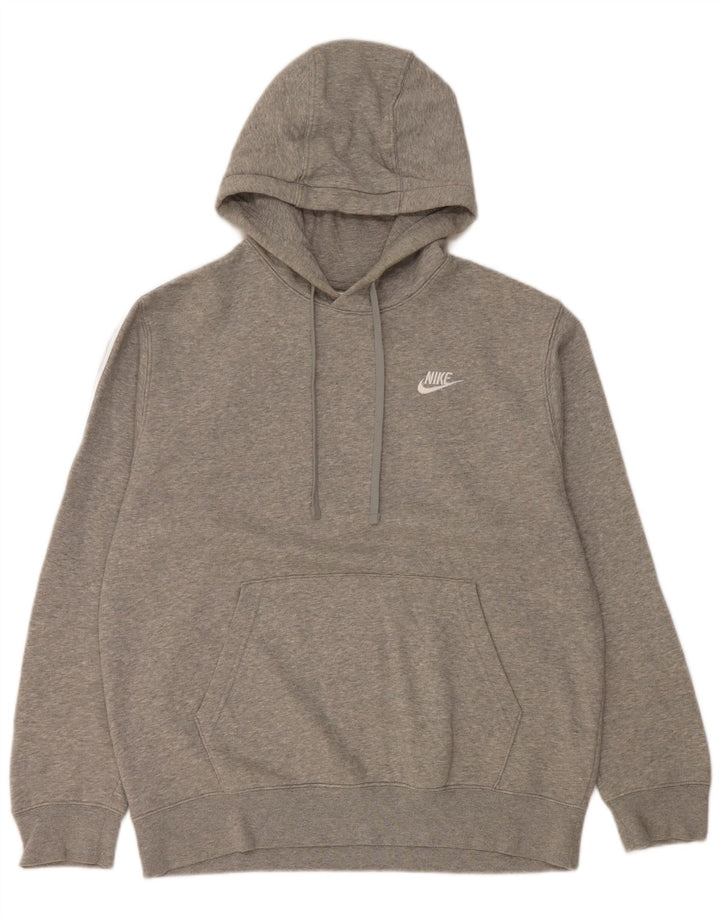Nike Herren-Kapuzenpullover mit Grafik, mittelgrau gefleckte Baumwolle