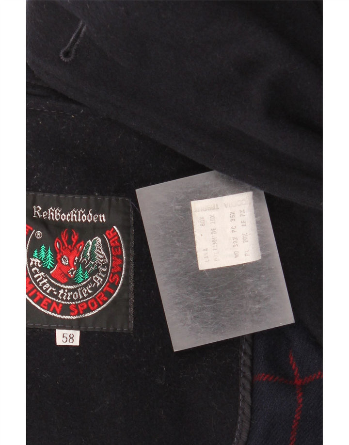 Rehbochloden Herrenmantel EU 58 4XL Marineblaue Wolle