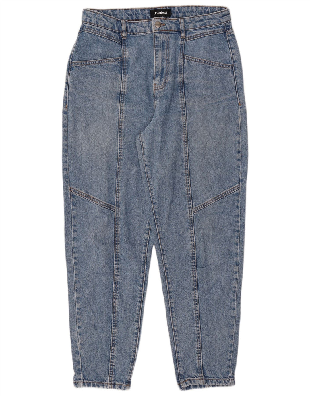 Desigual Damen Tapered Jeans EU 42 Large W31 L28 Blau