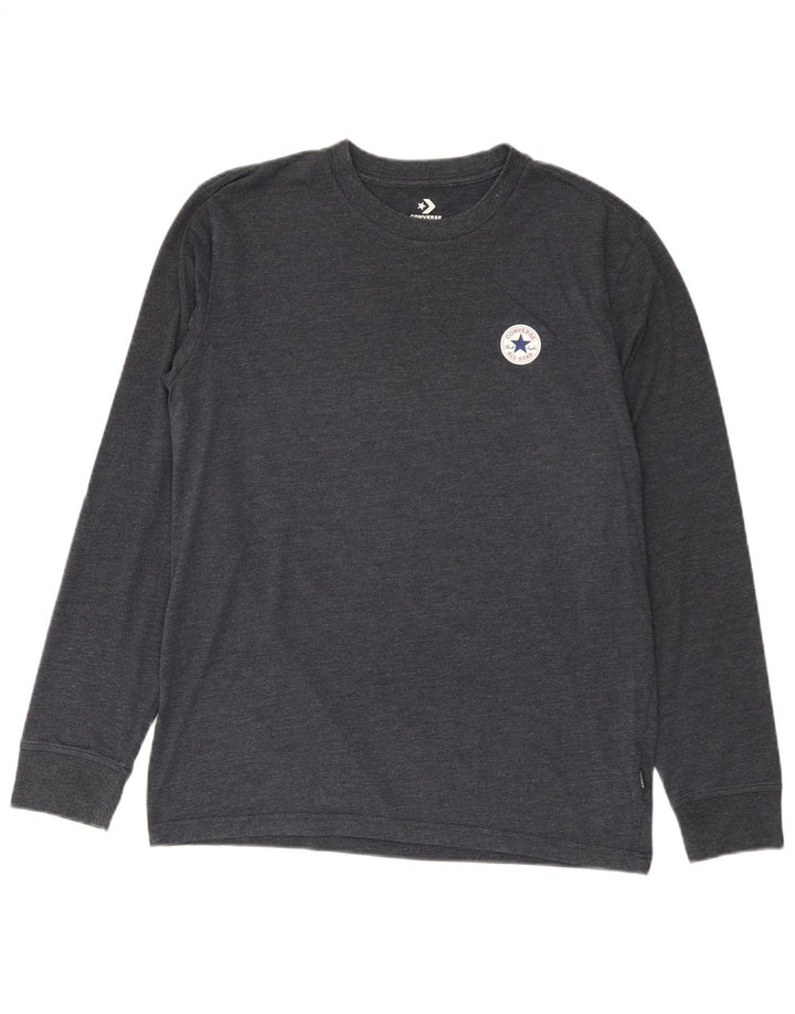 Converse Herren-Oberteil, langärmelig, mittelblau, Baumwolle