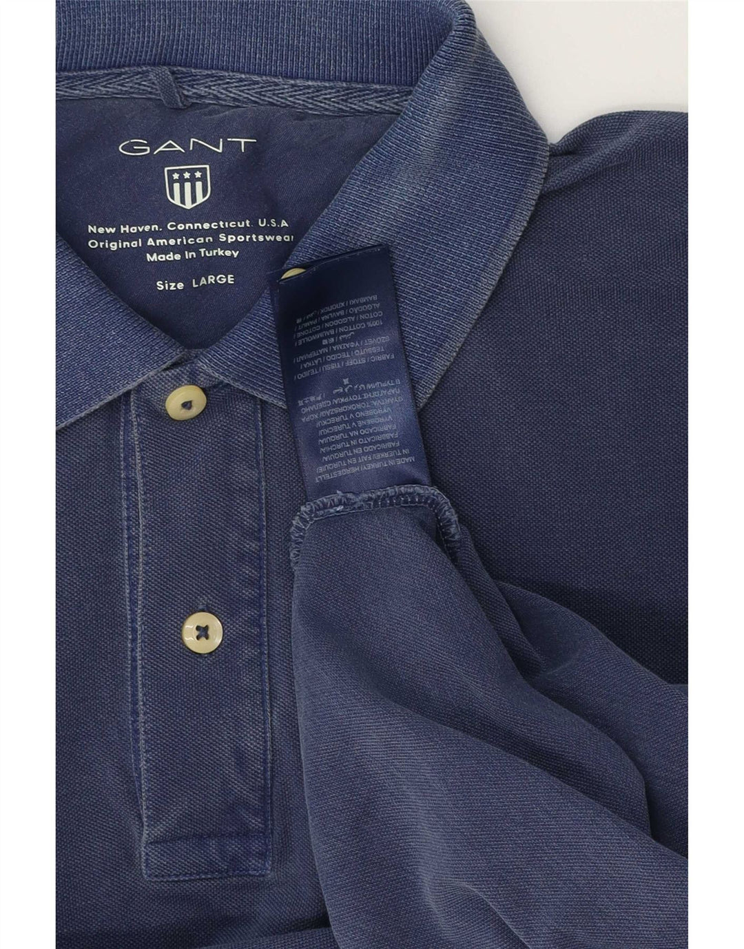Gant Herren-Poloshirt, große blaue Baumwolle