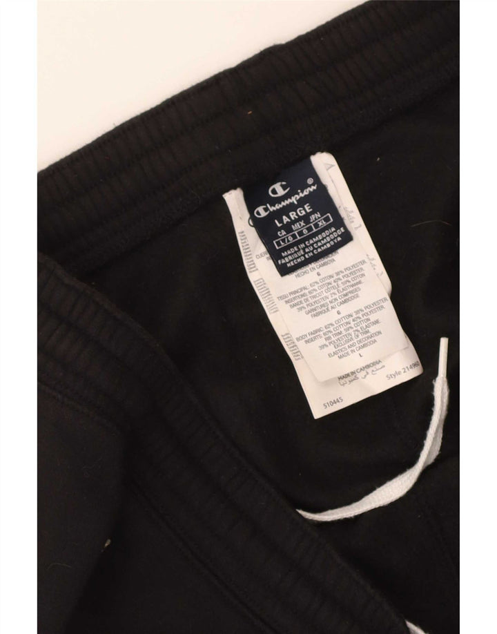 Champion Herren-Trainingshose, Jogginghose, Größe L, Schwarz, Baumwolle