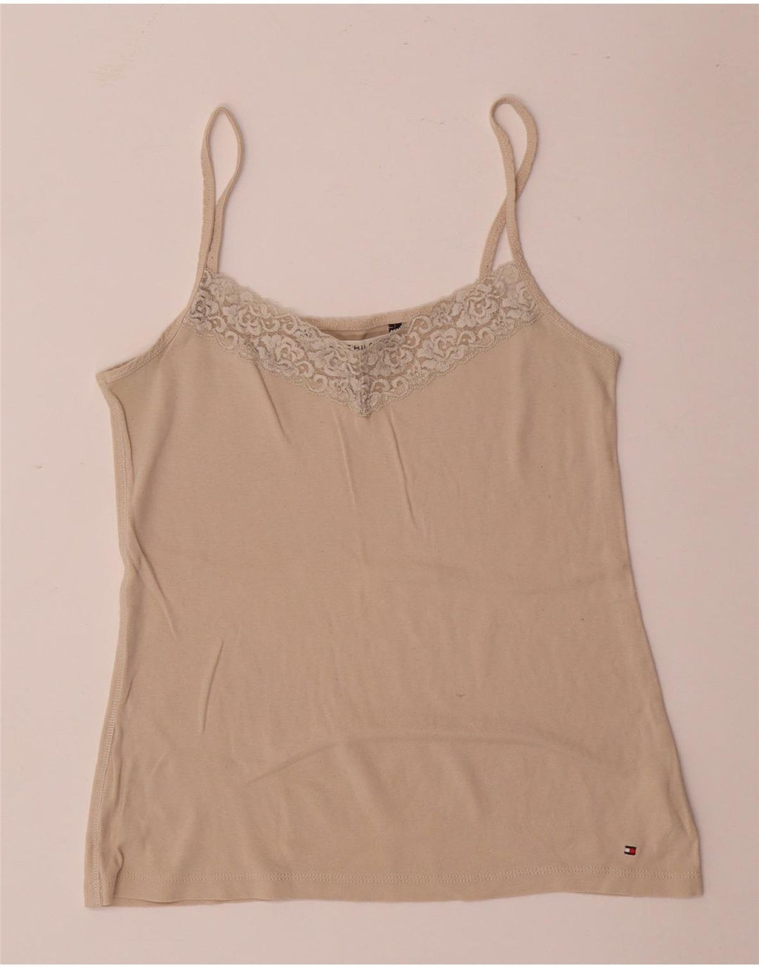 Tommy Hilfiger Damen Cami Top UK 12 Mittelbeige Baumwolle