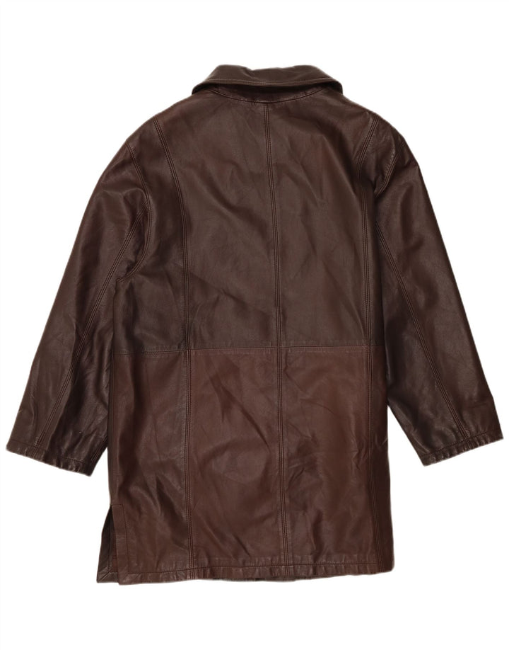 Mabrun Damen Ledermantel UK 16 Großes braunes Leder