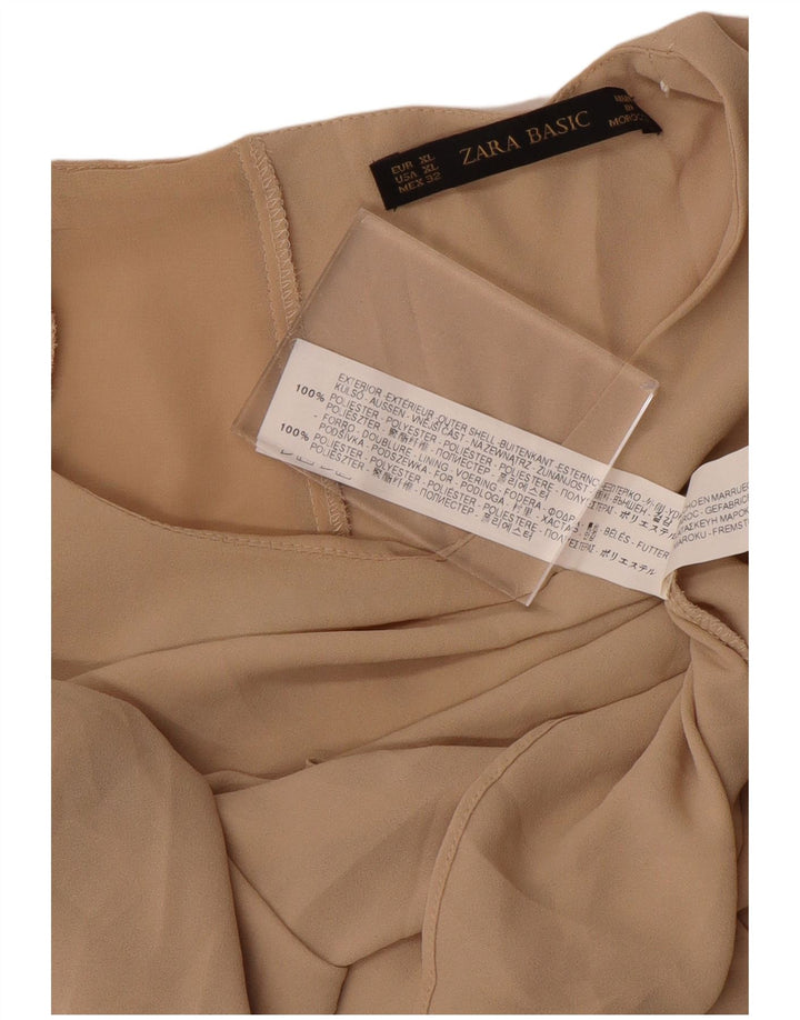 Zara Damen Hemdbluse UK 18 XL Beige Polyester