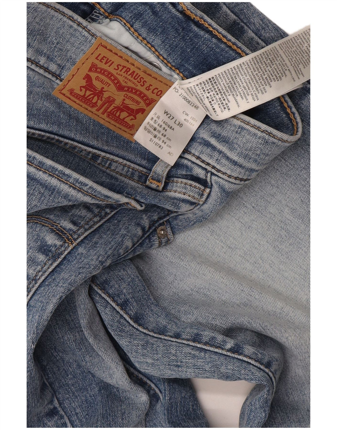 Levi's Damen 314 Shaping Straight Jeans W27 L30 Blaue Baumwolle
