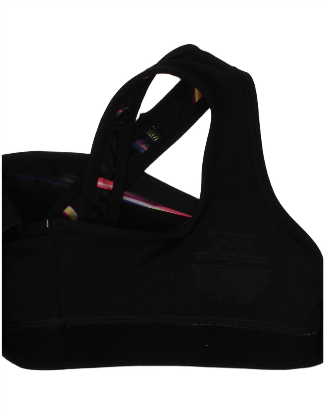 Champion Damen-Sport-BH-Oberteil, groß, schwarz, Polyester, Sport