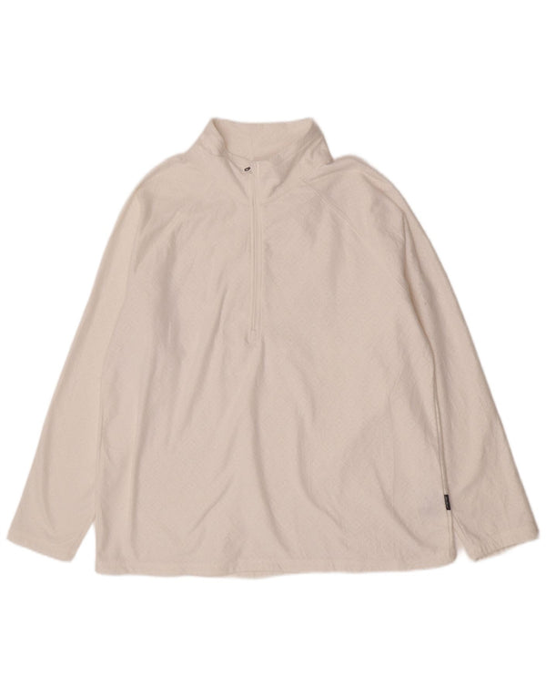 Eddie Bauer Damen-Pullover-Trainingsanzugoberteil mit Reißverschluss, UK 18, XL, weiß, geometrisch