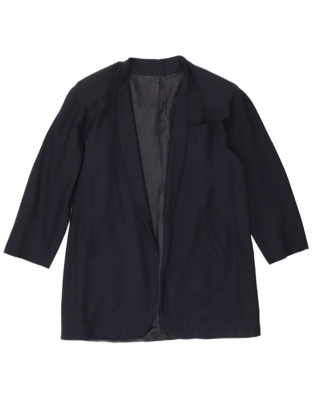 MARINA RINALDI Womens Longline Open Blazer Jacket Size 19 Small Navy Blue