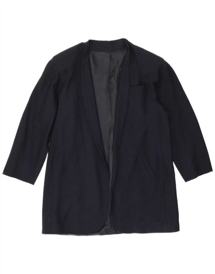 MARINA RINALDI Womens Longline Open Blazer Jacket Size 19 Small Navy Blue