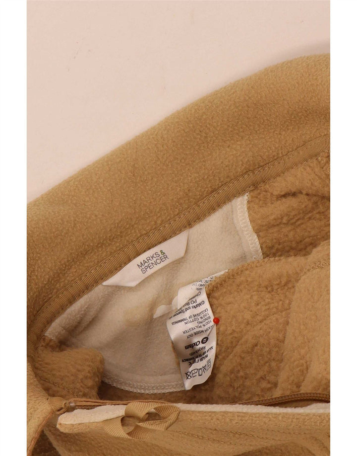 Marks & Spencer Damen-Fleecejacke in Übergröße, UK 10, Größe S, Beige, Polyester