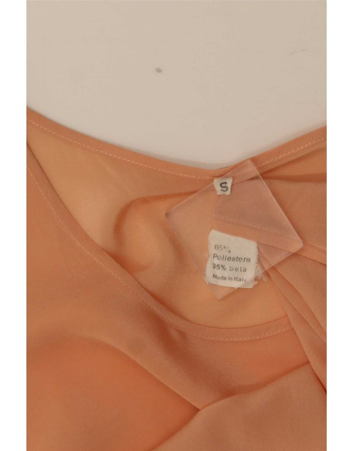 Vintage Damen Weste Top UK 10 Small Pink Polyester