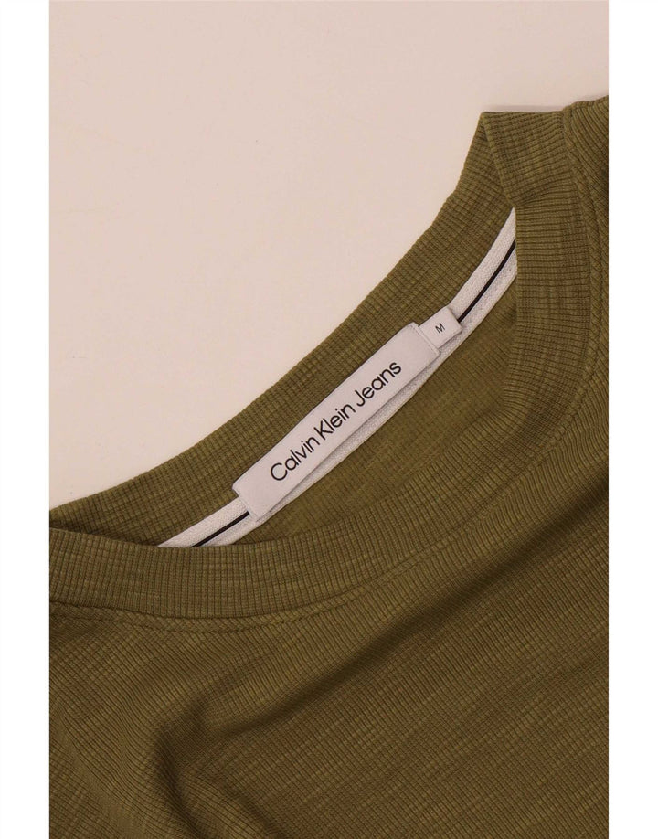 Calvin Klein Herren T-Shirt Top Medium Khaki Colourblock