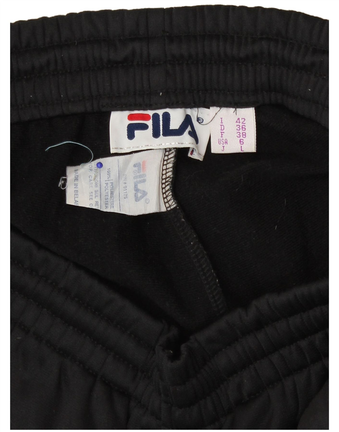 Fila Damen-Trainingshose mit Grafik, Größe IT 42, Mittelschwarz, Farbblock