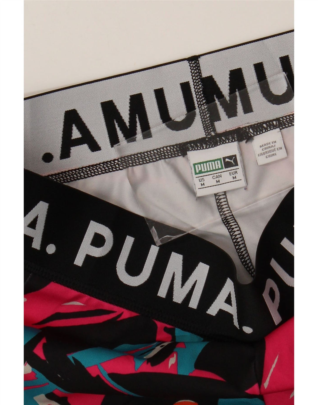Puma Womens Graphic Leggings UK 12 Medium Mehrfarbig Geometrisch