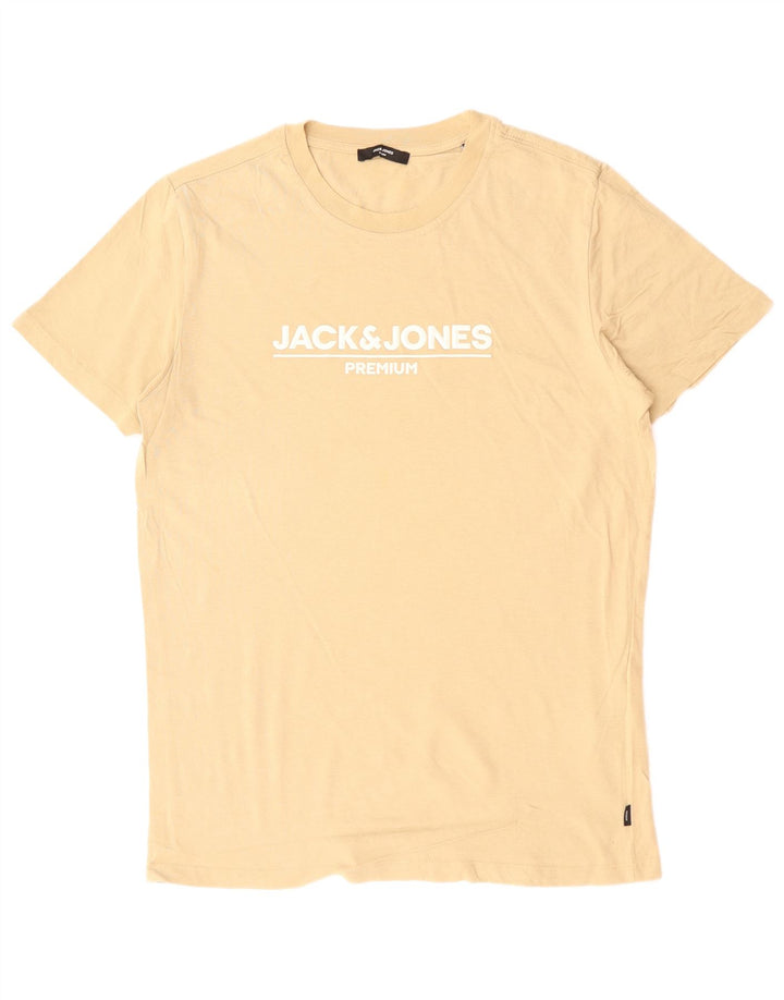 JACK & JONES Herren-T-Shirt mit Grafik, mittelbeige Baumwolle
