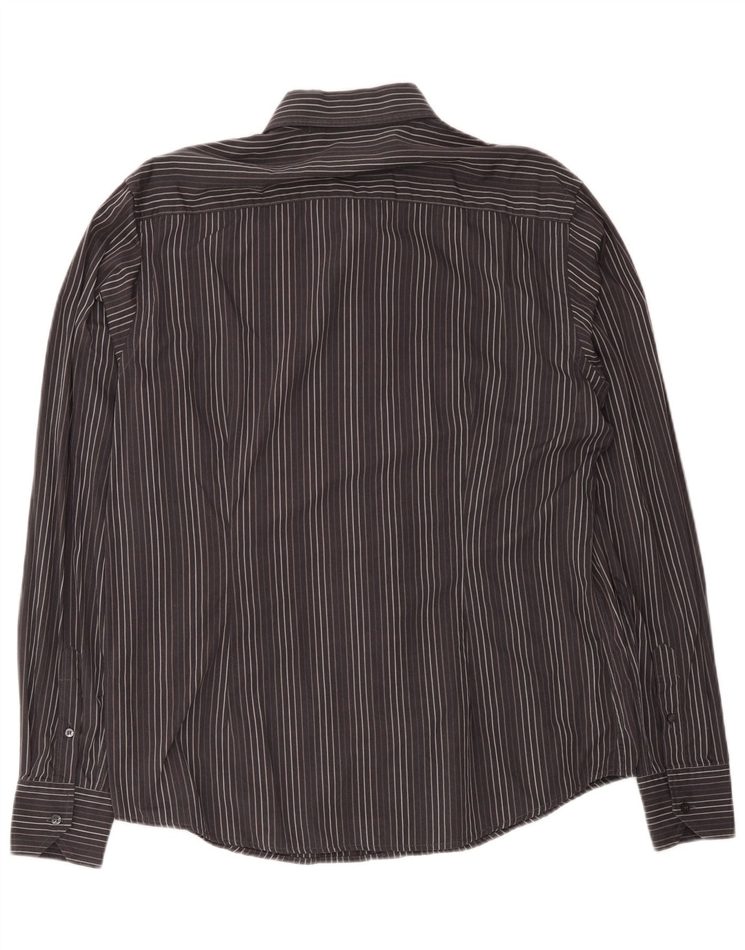 Valentino Herrenhemd Größe 43 17 XL Grau gestreifte Baumwolle