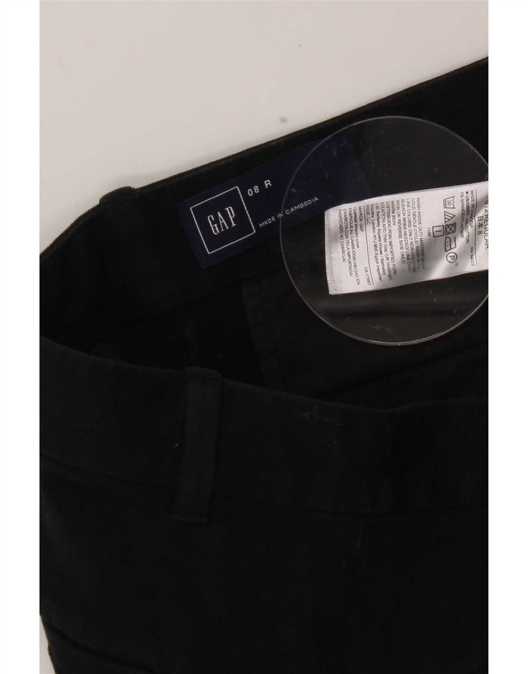 Gap Damen Slim Cropped-Hose US 8 Medium W30 L25 Schwarze Baumwolle