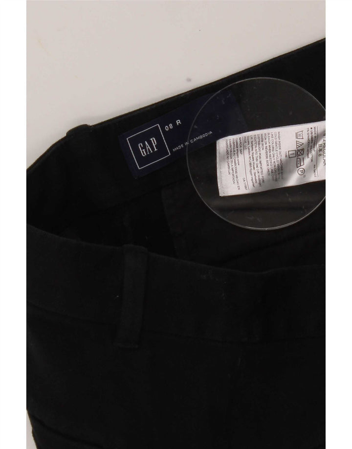 Gap Damen Slim Cropped-Hose US 8 Medium W30 L25 Schwarze Baumwolle