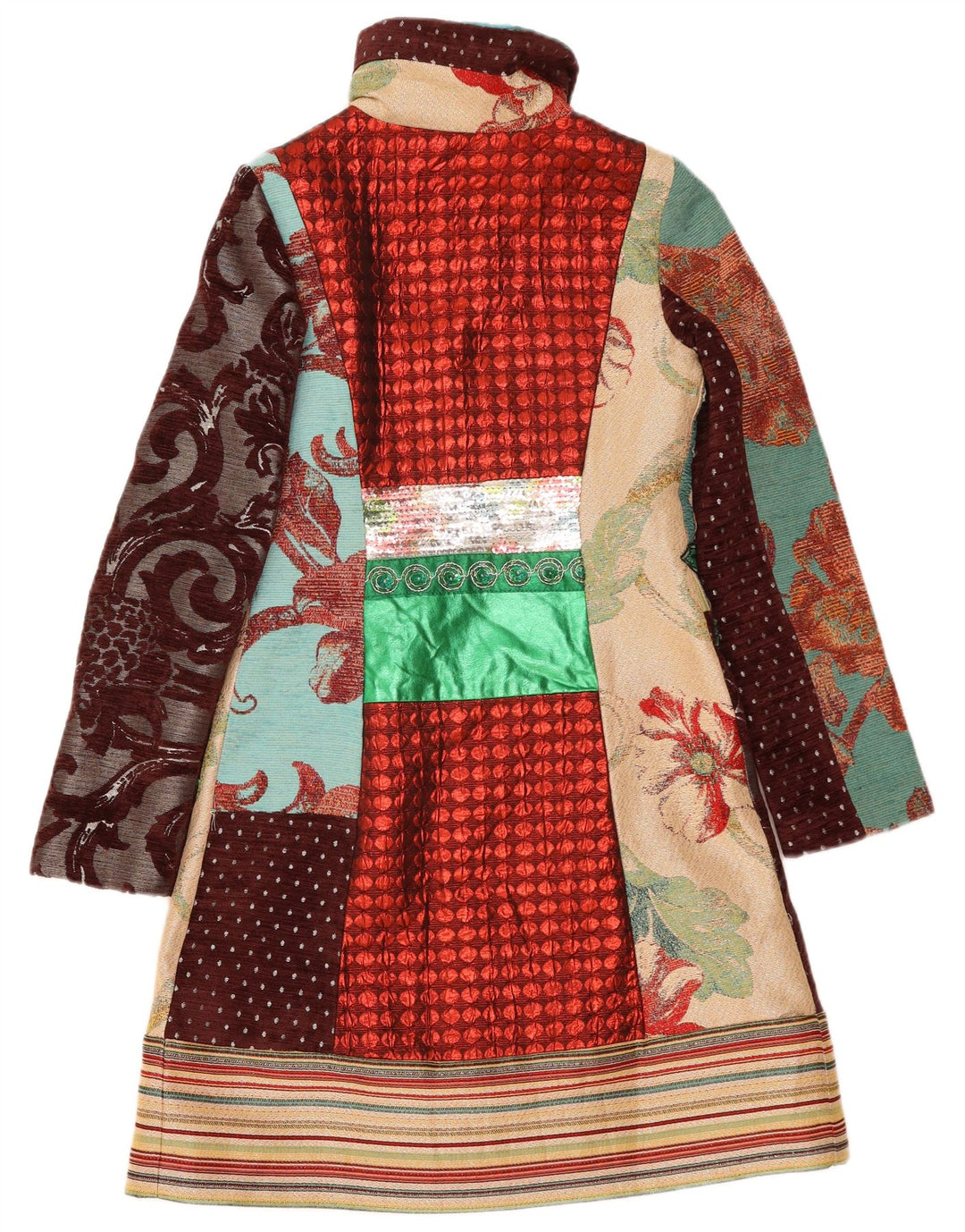 Desigual Womens Graphic Overcoat EU 38 Mittelmehrfarbiges Blumenmuster